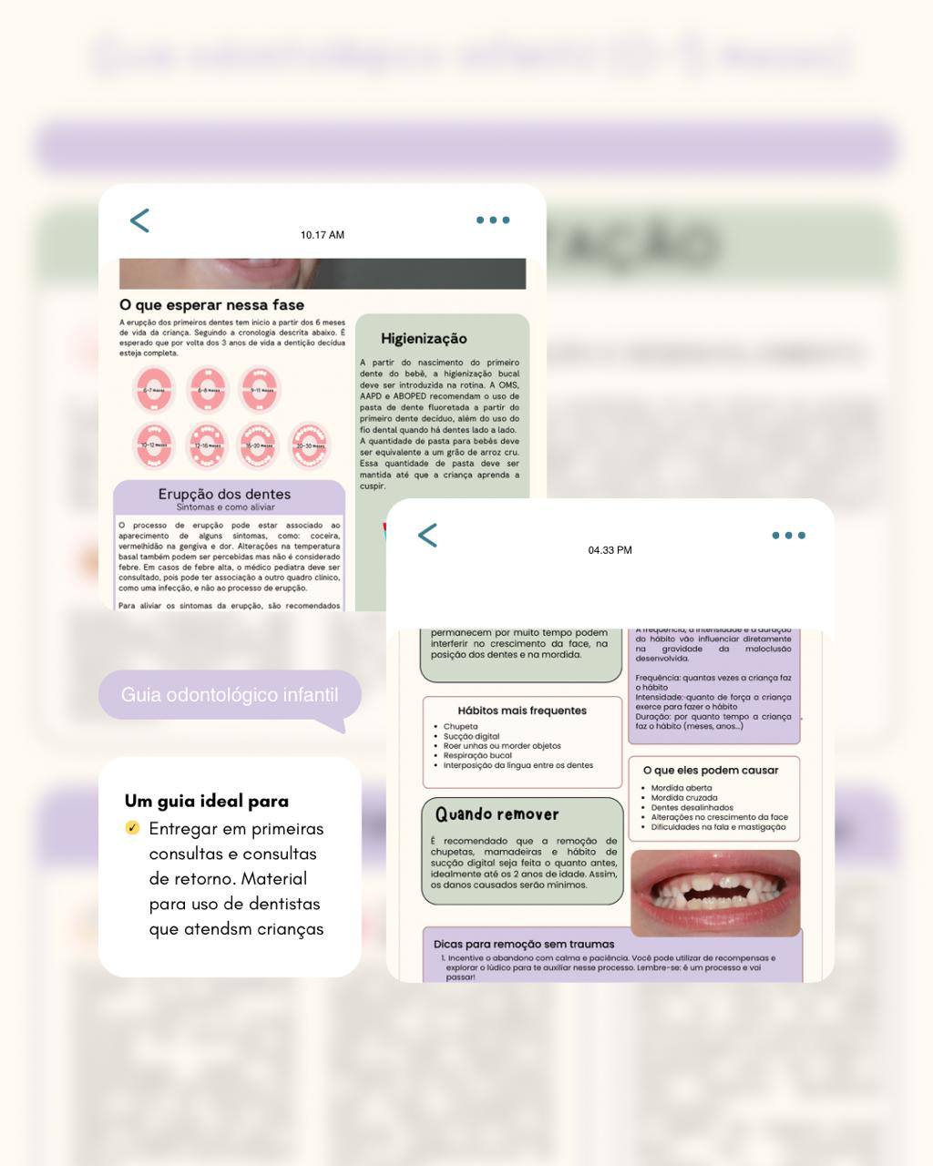 Capa de Guia odontológico Infantil